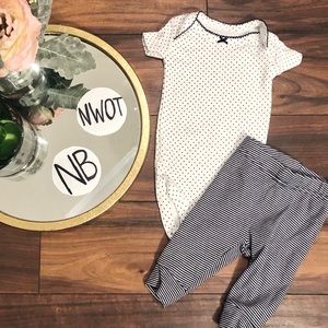 Navy/white dots & stripes 2pc set